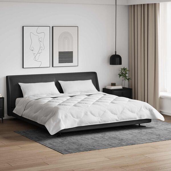 vidaXL Bettdecke mit Kissen 3 pcs Wei&szlig; Mikrofaser