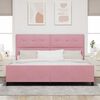 vidaXL Boxspringbett mit Kopfteil Rosa 200 x 200 cm Samt