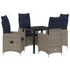 vidaXL Tisch- und Stuhlset 5 stk. Grau PE-Rattan