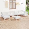 vidaXL 8-tlg. Garten-Lounge-Set Massivholz Kiefer Wei&szlig;
