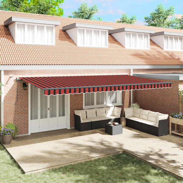 vidaXL Markisenstoff mit Orange und Braun 600 x 300 cm Polyester