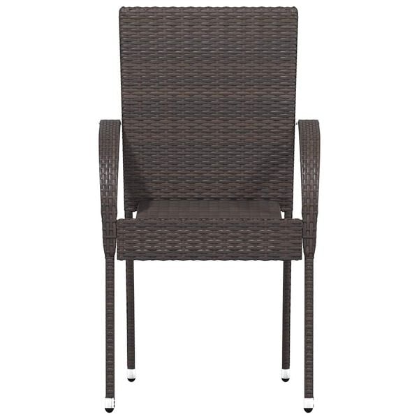 vidaXL Stapelbare Gartenstühle 2 Stk. Poly Rattan Braun