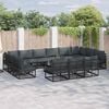 vidaXL Gartensofa-set mit Kissen 13 pcs Schwarz Aluminium