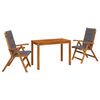 vidaXL Garden Dining Set Natur Massivholz Akazie