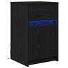 vidaXL LED Nachttisch Schwarz Eichen-Optik 38 x 34 x 61 cm