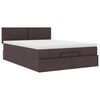 vidaXL Ottoman-Bett mit Matratze Dunkelbraun 140x190 cm Stoff