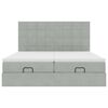 vidaXL Ottoman-Bett mit Matratzen & LEDs Hellgrau 160x200 cm Samt