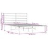 vidaXL Bettgestell mit Kopfteil Metall Wei&szlig; 140x190 cm