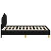 vidaXL Kinderbettgestell mit Kopfteil Schwarz 80 x 160 cm Stoff