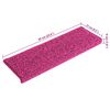 vidaXL Stufenmatten 15 Stk. 65x21x4 cm Rosa Rechteckiger Rand