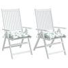vidaXL Stuhlkissen 2 Stk. Blattmuster 40x40x7 cm Stoff