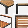 vidaXL Garten Essgruppe 9 pcs Schwarz und Holz Poly-Rattan