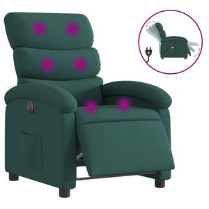 vidaXL Massagesessel Elektrisch Dunkelgr&uuml;n Stoff