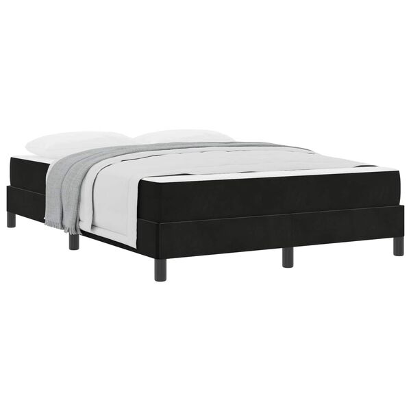 vidaXL Boxspringbett mit Matratze Schwarz 160 x 210 cm Stoff