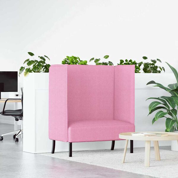vidaXL Hoher R&uuml;cken Sofa 101cm Rosa Stoff