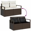 vidaXL Sofa Set mit Kissen 9 pcs Braun und Creme Poly-Rattan