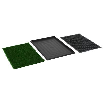 vidaXL Haustiertoilette mit Tablett & Kunstrasen Grün 76x51x3 cm WC