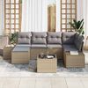 vidaXL Gartensofa-set mit Kissen 7 pcs Beige und Grau Poly-Rattan