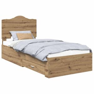 vidaXL Bettrahmen Artisan-Eiche 100 x 200 cm Holzwerkstoff