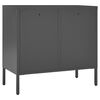 vidaXL Sideboard Anthrazit 75x35x70 cm Stahl und Hartglas