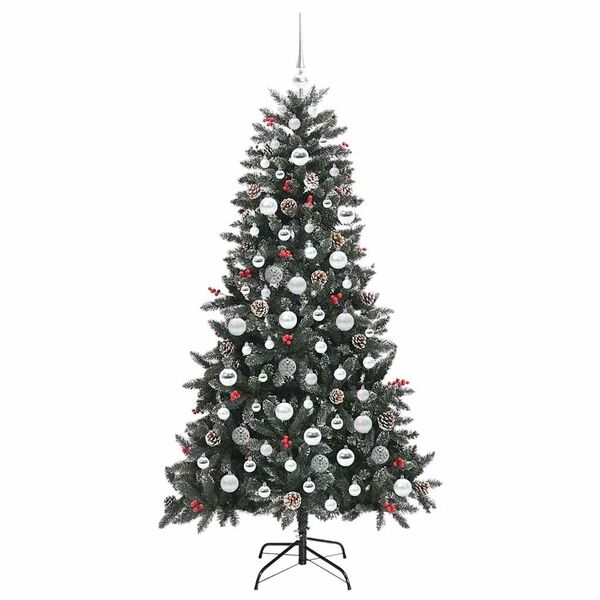 vidaXL K&uuml;nstlicher Weihnachtsbaum Gr&uuml;n 180 cm PVC, Plastik und Stahl