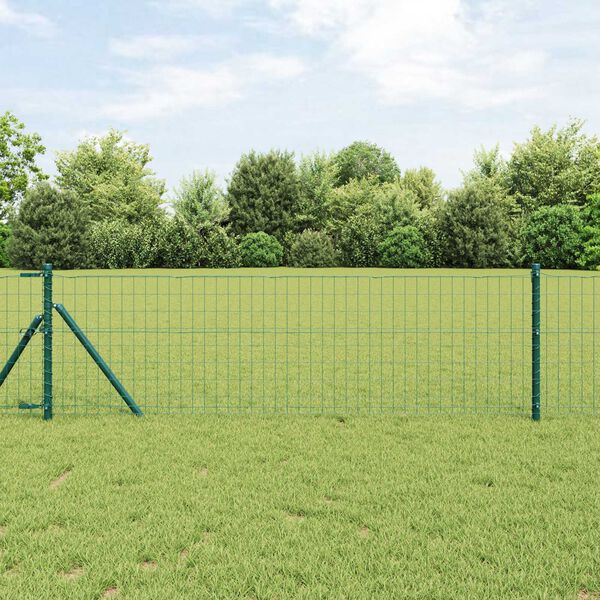 vidaXL Eurozaun Grün 0,6 x 10 m PVC-beschichtetes Eisen