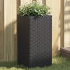 vidaXL Pflanzk&uuml;bel 2 Stk. Schwarz 30x30x60 cm Poly Rattan