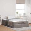 vidaXL Bettgestell mit Matratze mit Matratze 2 pcs Taupe Stoff
