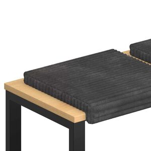vidaXL Bankkissen 2 stk. Pl&uuml;schcord Dunkelgrau Tiefe 35 cm