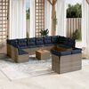 vidaXL 13-tlg. Garten-Sofagarnitur mit Kissen Grau Poly Rattan