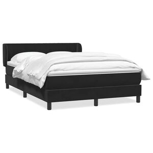 vidaXL Boxspringbett mit Matratze Schwarz 160x220 cm Samt