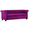 vidaXL Chesterfield Sofa 3-Sitzer Samtbezug 199x75x72cm Lila