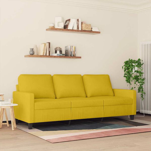 vidaXL 3-Sitzer-Sofa Gelb 180 cm Samt