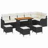 vidaXL Gartensofa-set 10 stk. Schwarz Poly-Rattan