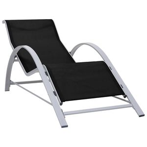 vidaXL Sonnenliege Textilene und Aluminium Schwarz