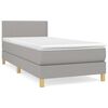 vidaXL Boxspringbett mit Matratze Hellgrau 80x200 cm Stoff
