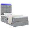 vidaXL Bett mit Stauraum und LED Hellgrau 90 x 190 cm Polyester