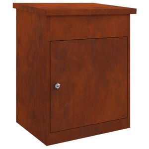 vidaXL Paketdrop-Box mit T&uuml;r Rostig 47,5 x 38 x 59 cm Wetterfeststahl