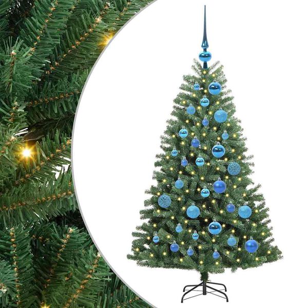 vidaXL K&uuml;nstlicher klappbarer Weihnachtsbaum mit 150 LEDs Gr&uuml;n 120 cm