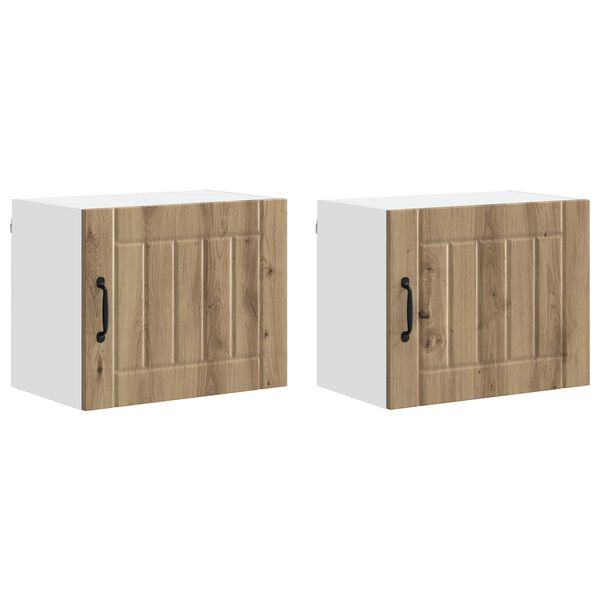 vidaXL K&uuml;chenschrank 2 pcs Artisan-Eiche 50 x 31 x 40 cm Holzwerkstoff