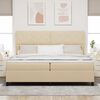 vidaXL Boxspringbett mit Matratze Creme 200 x 200 cm Stoff