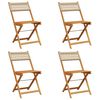vidaXL Klappst&uuml;hle, 4 St&uuml;ck, beige, Polyrattan und Massivholz
