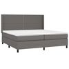 vidaXL Boxspringbett mit Matratze Grau 200x200 cm Kunstleder
