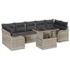 vidaXL Garten-Sofa-Set mit Kissen 8 pcs Hellgrau Poly Rattan