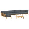 vidaXL Sofa Set mit Kissen Uni 6 pcs Anthrazit Massivholz Akazie
