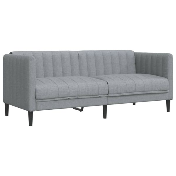 vidaXL Sofa 2-Sitzer Hellgrau Stoff