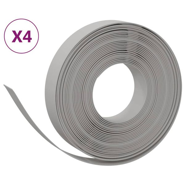 vidaXL Rasenkanten 4 Stk. Grau 10 m 10 cm Polyethylen