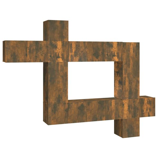 vidaXL 10-tlg. TV-Schrank-Set R&auml;uchereiche Holzwerkstoff