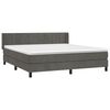 vidaXL Boxspringbett mit Matratze Dunkelgrau 180x200 cm Samt