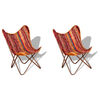 vidaXL Schmetterlingsessel 2 Stk. Mehrfarbig Chindi Stoff